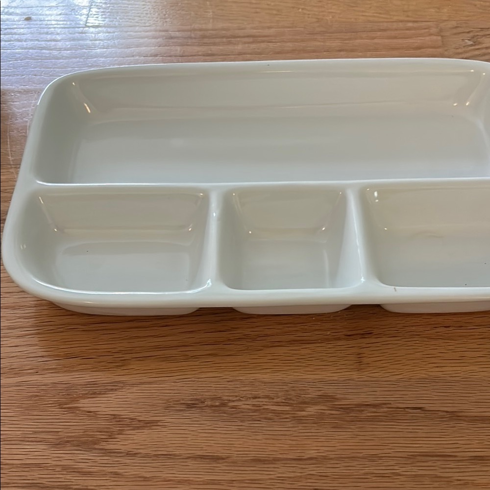 White Divided Serving Tray